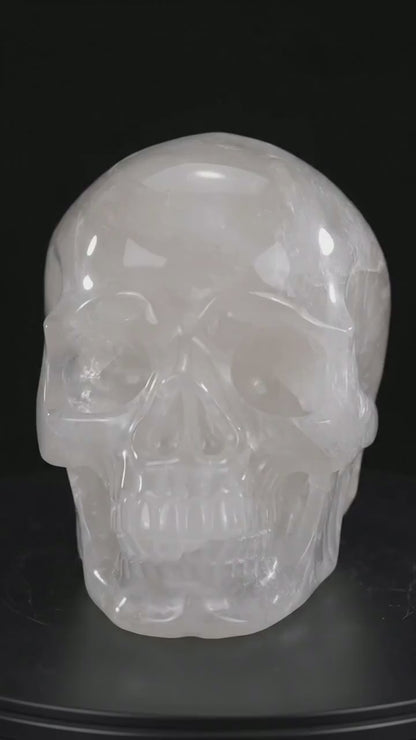 Nicedony 2.2" Angolan Quartz Hand Carved Crystal Realistic Skull Sculpture (SKU: SKH20AQ01) - Video
