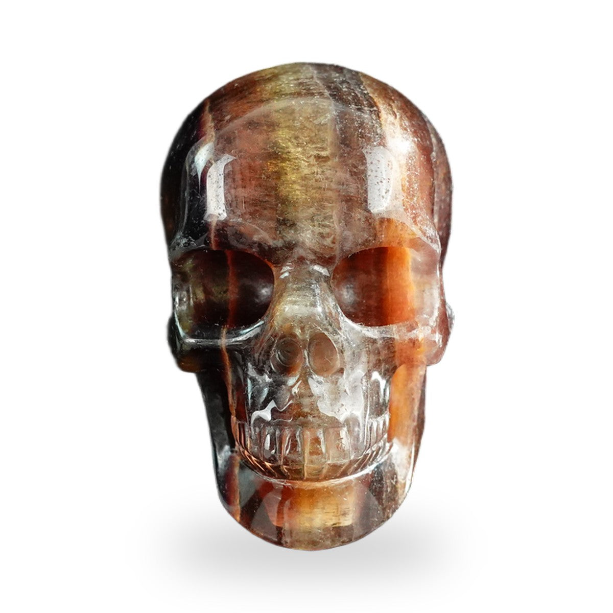 Rainbow Fluorite crystal skull 3" SKH30GF01 hand carved gemstone