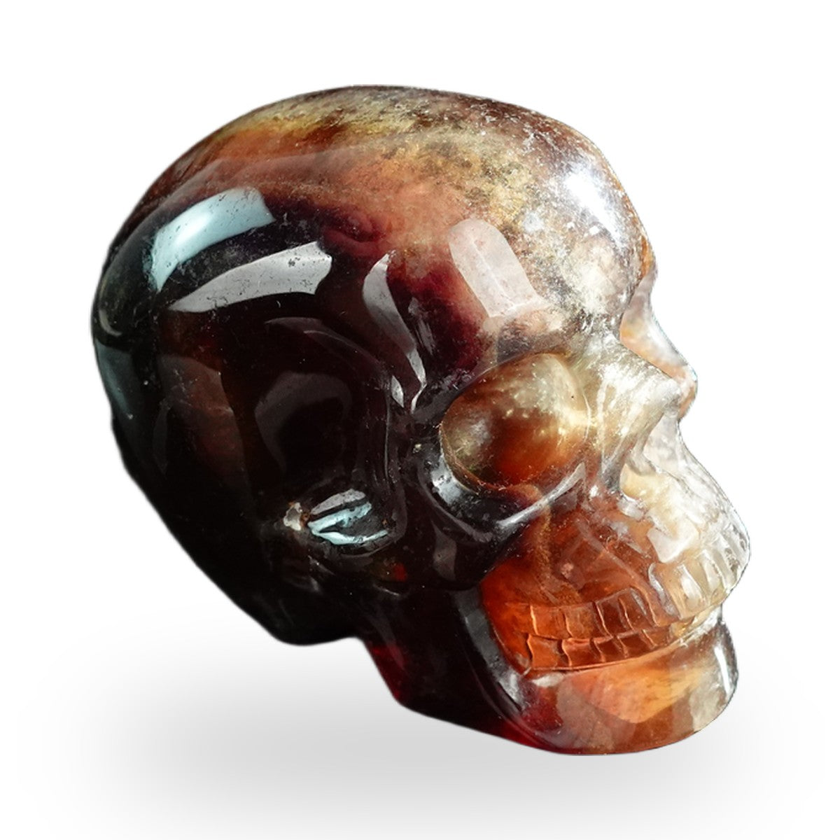 Rainbow Fluorite crystal skull 3" SKH30GF01 view 3