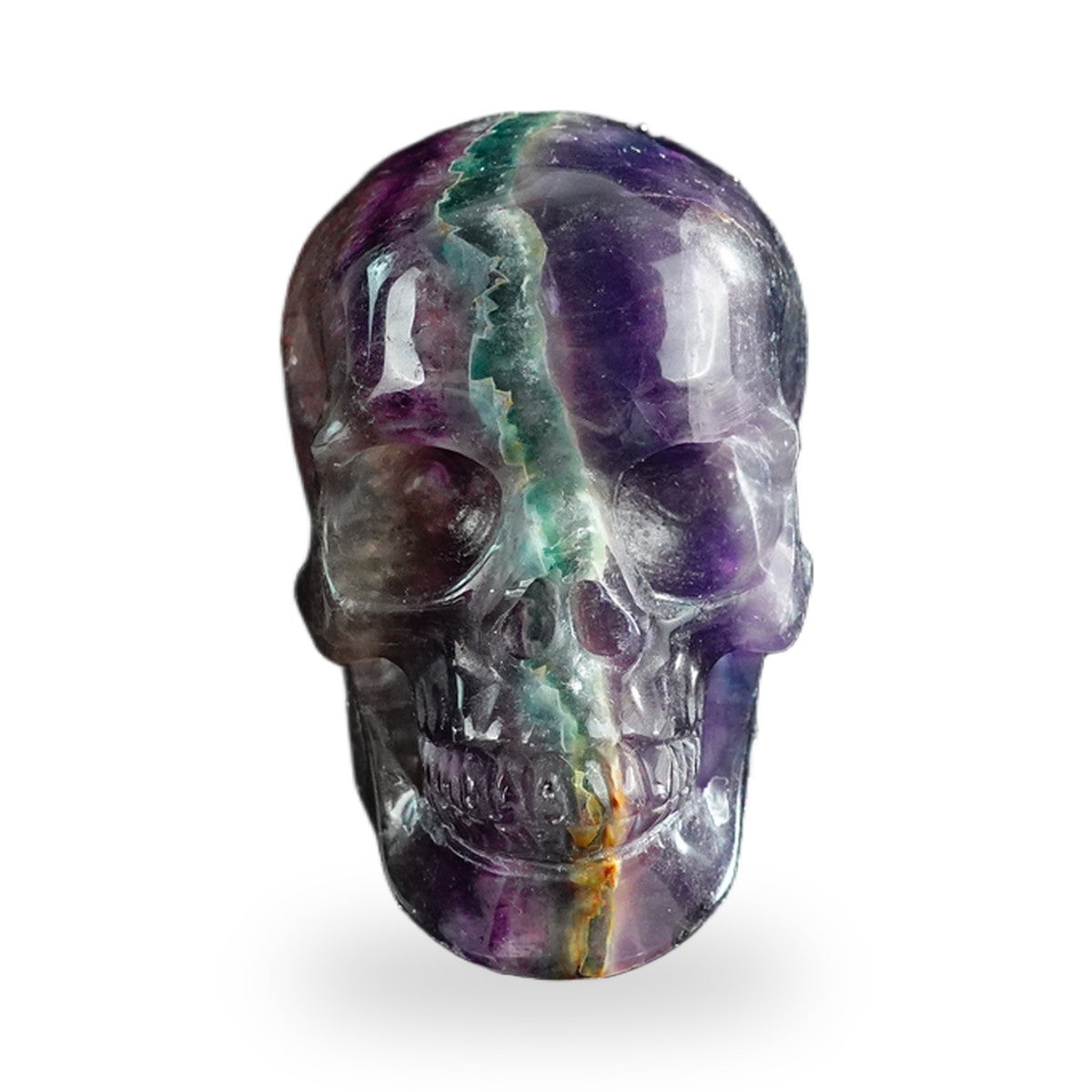 Rainbow Fluorite crystal skull 3" SKH30GF07 photo 1