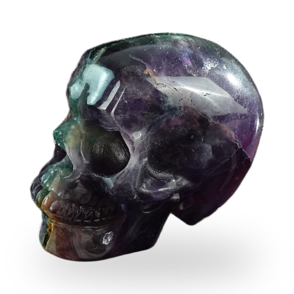 Rainbow Fluorite crystal skull 3" SKH30GF07 photo 7