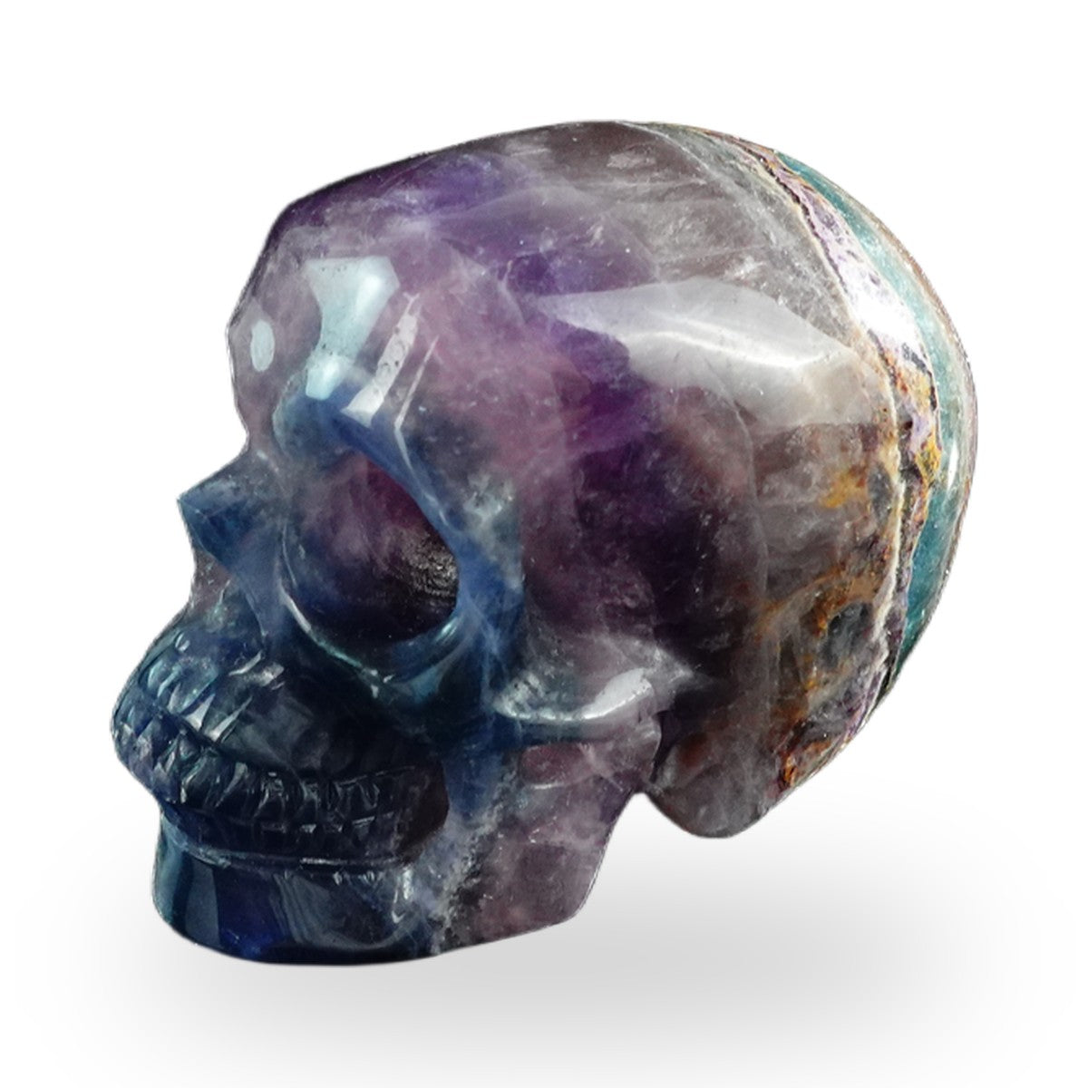 Rainbow Fluorite crystal skull 3" SKH30GF10 photo 7