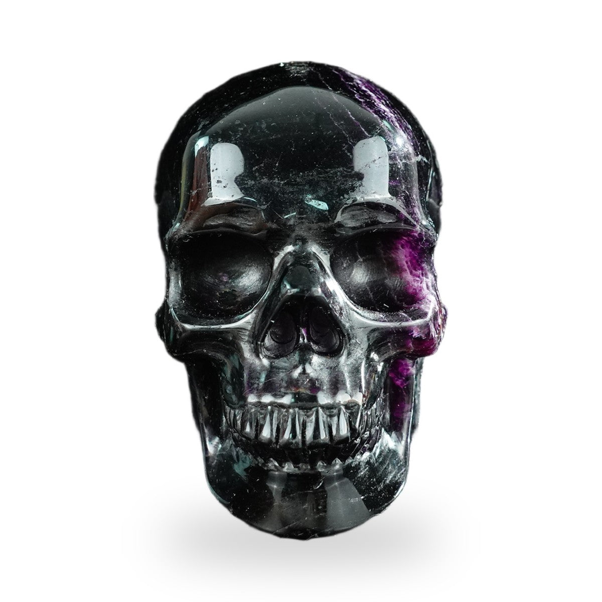 Rainbow Fluorite crystal skull 4.5" SKH45GF01 hand carved gemstone