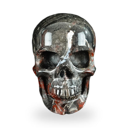 Red Crazy Lace Agate crystal skull 2.2" SKH20RC01 hand carved gemstone