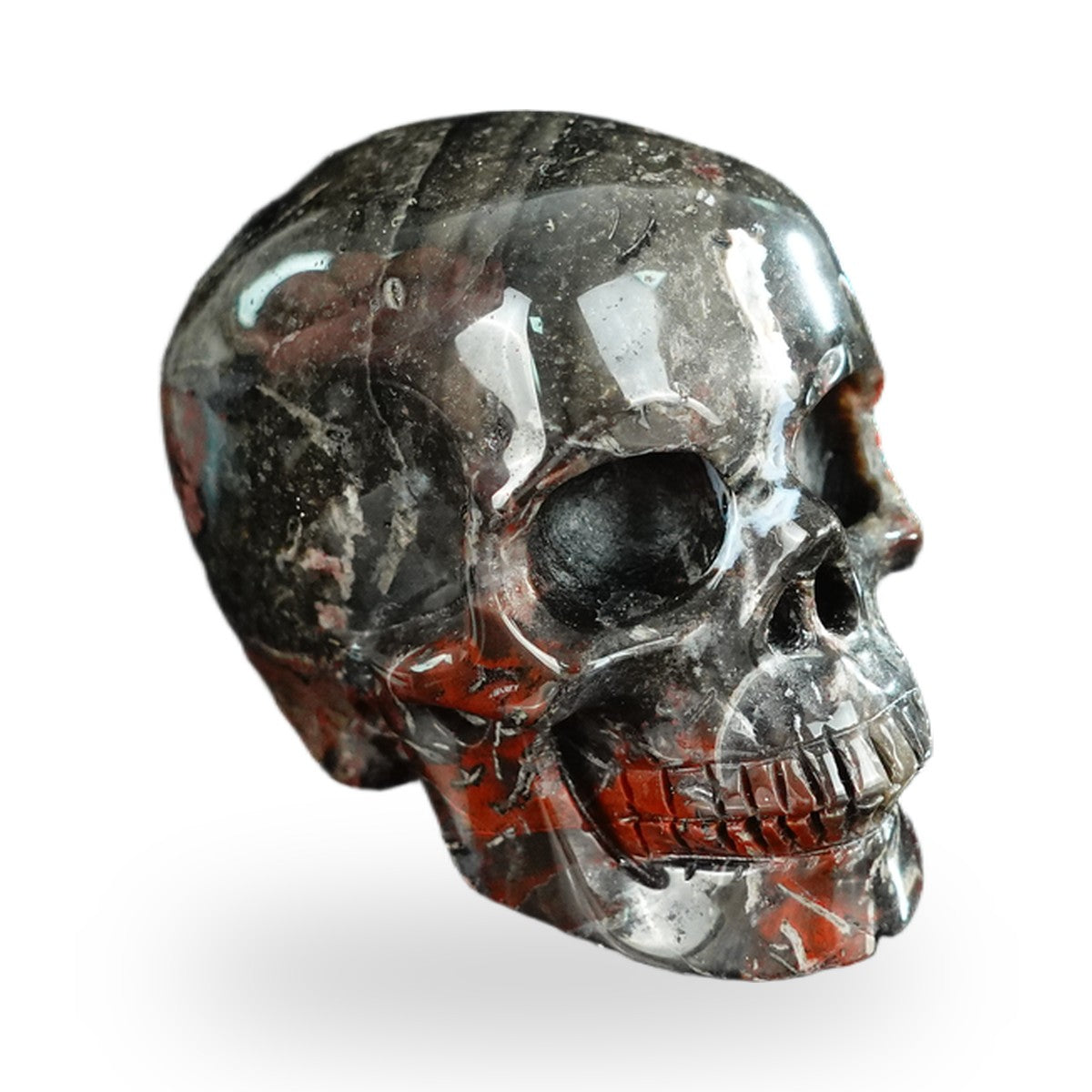 Red Crazy Lace Agate crystal skull 2.2" SKH20RC01 view 3