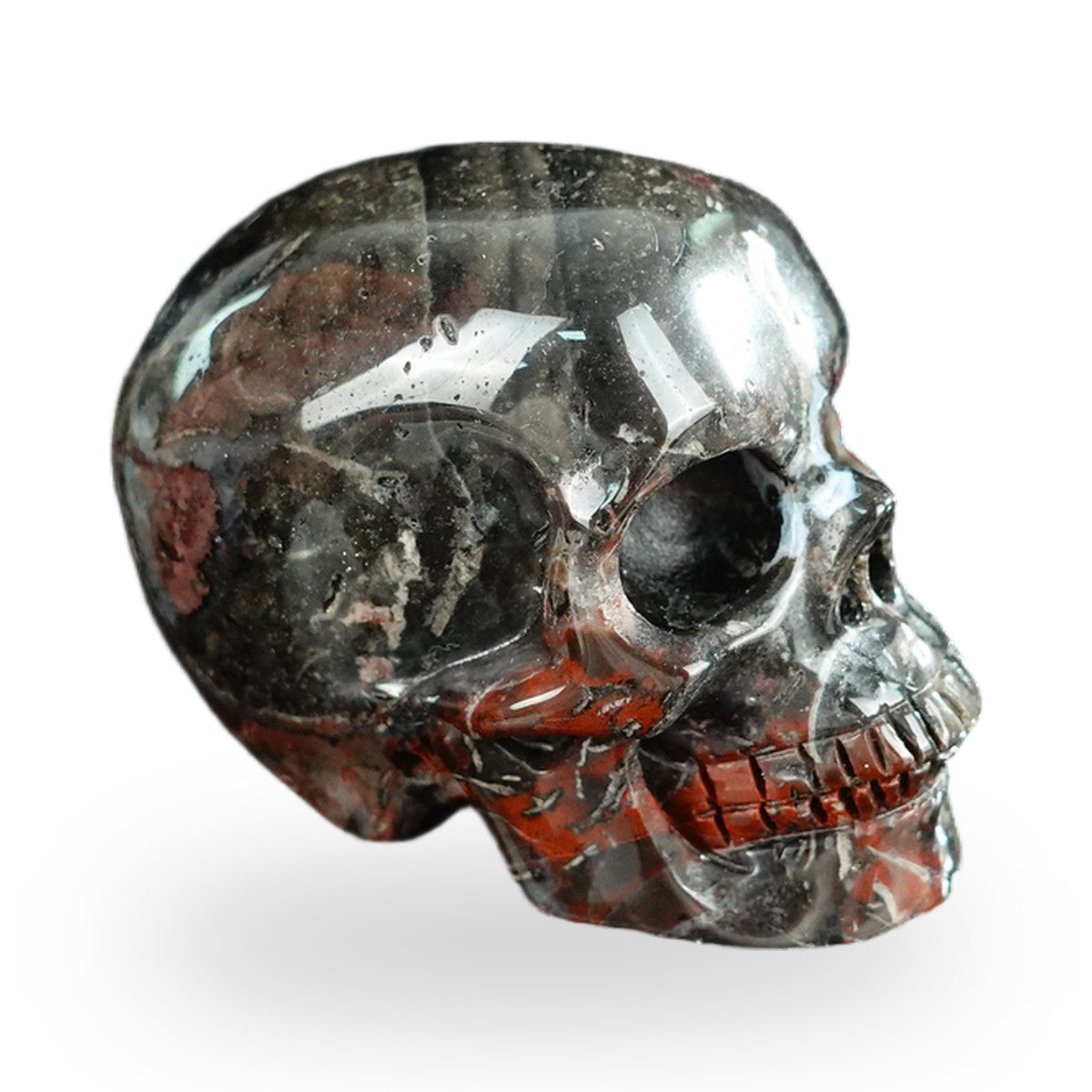 Red Crazy Lace Agate crystal skull 2.2" SKH20RC01 view 4