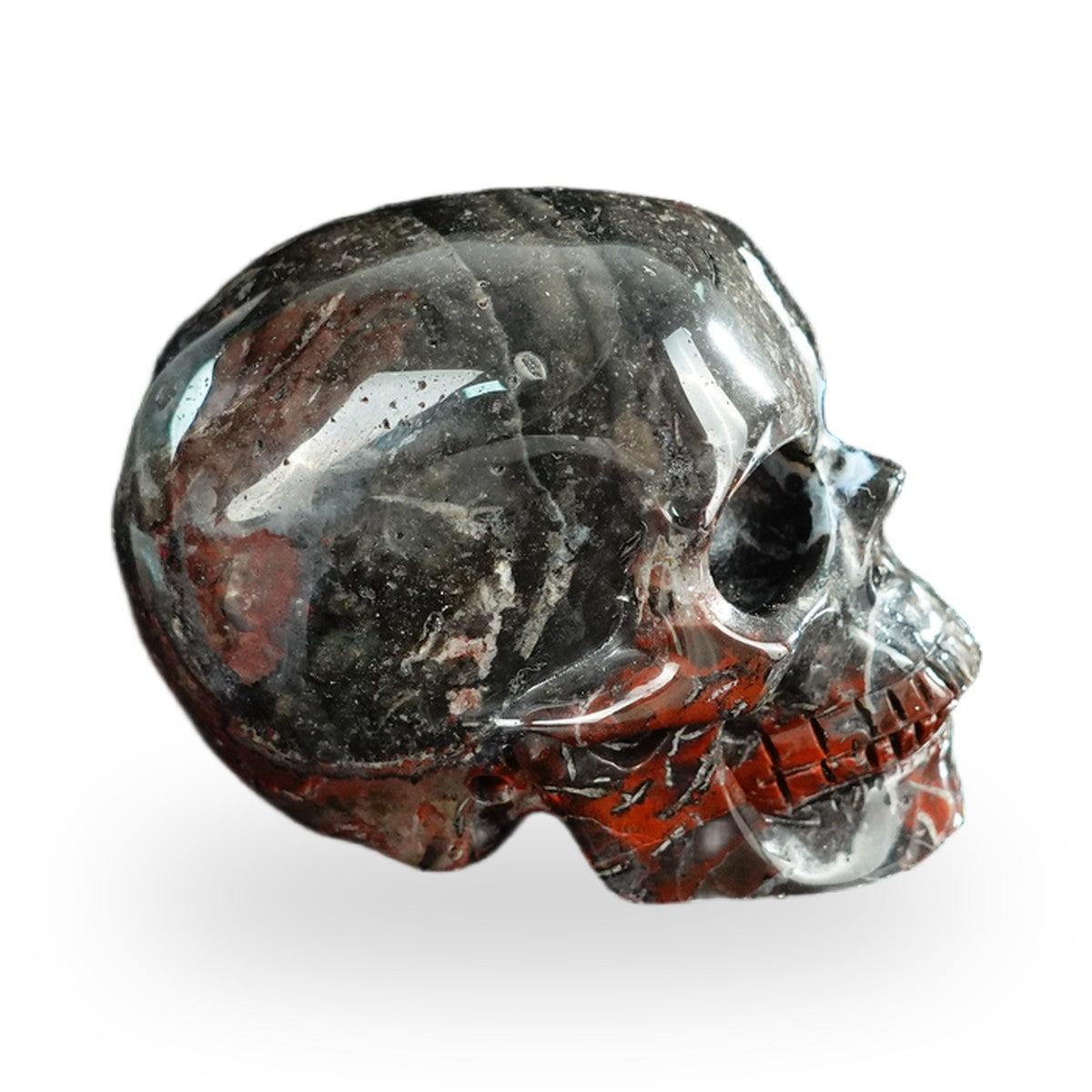 Red Crazy Lace Agate crystal skull 2.2" SKH20RC01 view 5