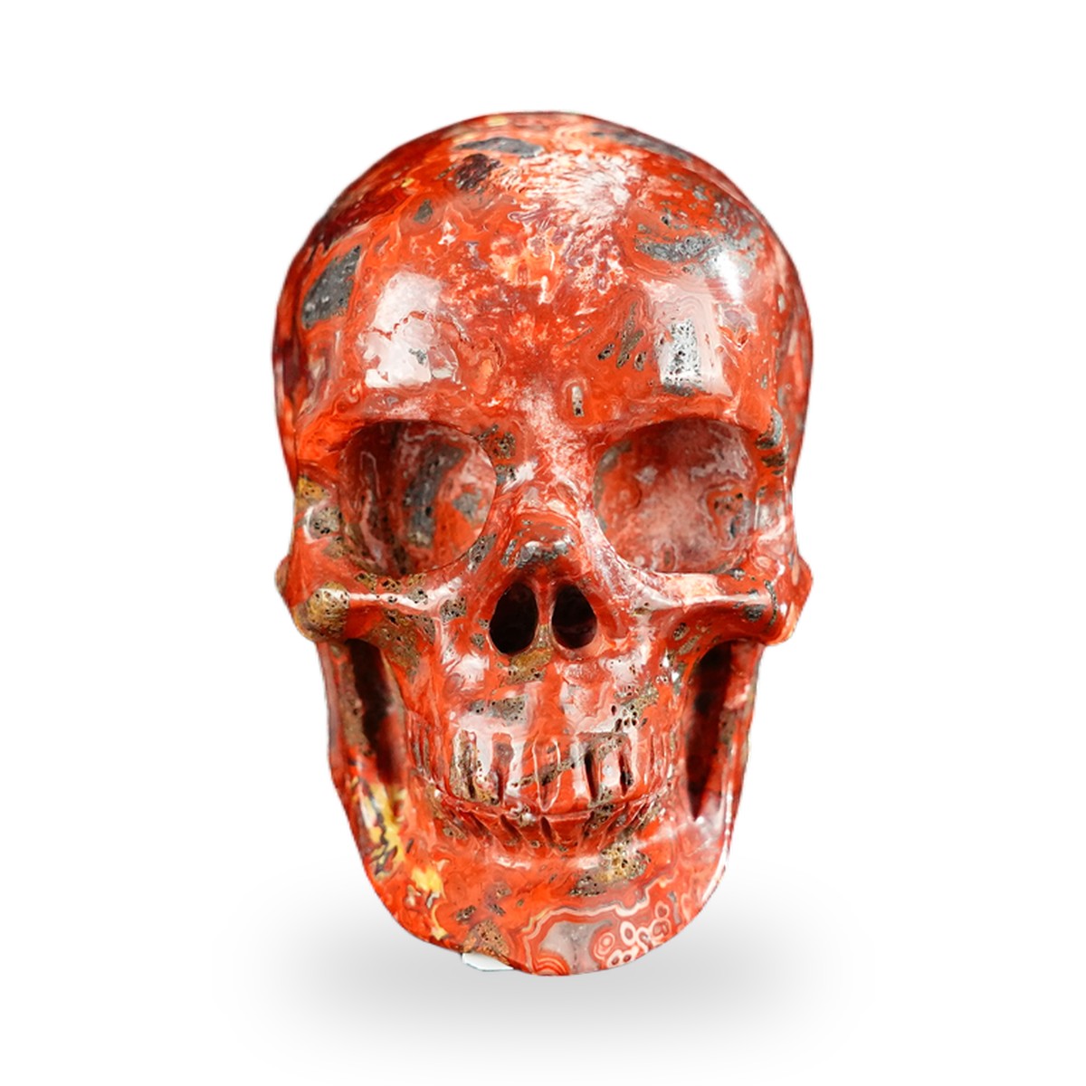 Red Crazy Lace Agate crystal skull 2.2" SKH20RC02 photo 1