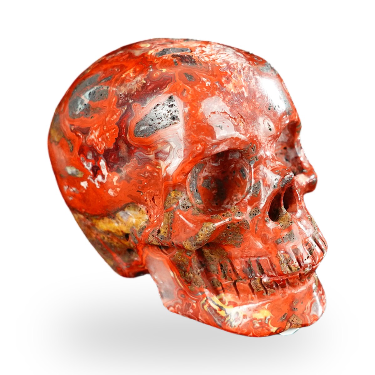 Red Crazy Lace Agate crystal skull 2.2" SKH20RC02 photo 3