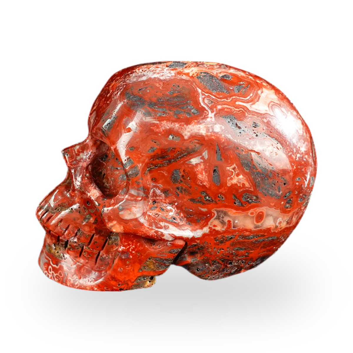 Red Crazy Lace Agate crystal skull 2.2" SKH20RC02 photo 6