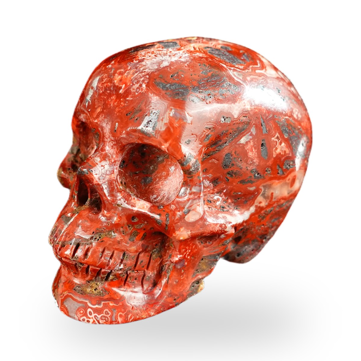 Red Crazy Lace Agate crystal skull 2.2" SKH20RC02 photo 7