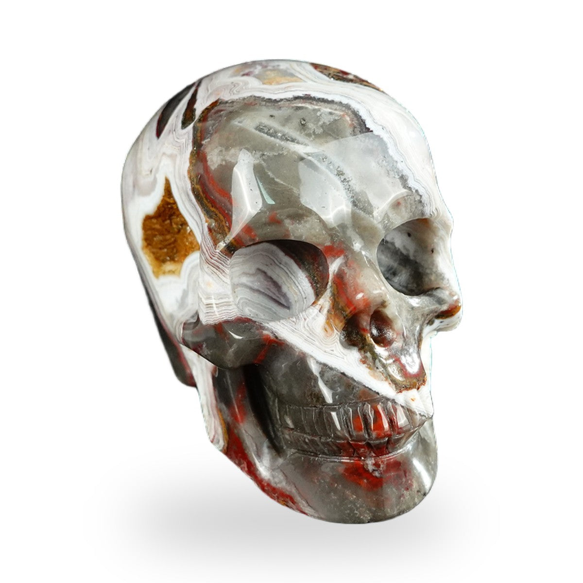 Red Crazy Lace Agate crystal skull 2.2" SKH20RC04 photo 3