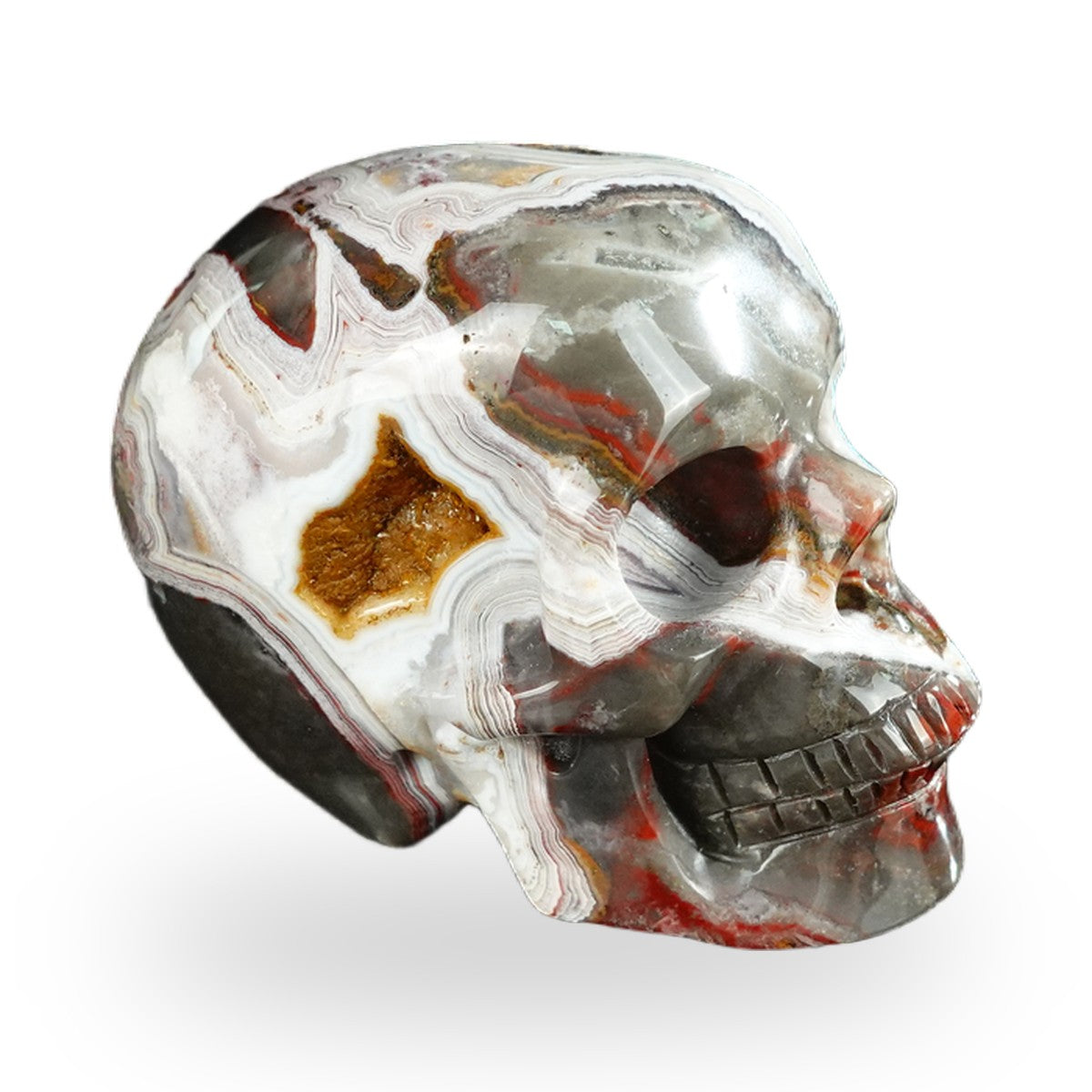 Red Crazy Lace Agate crystal skull 2.2" SKH20RC04 photo 5