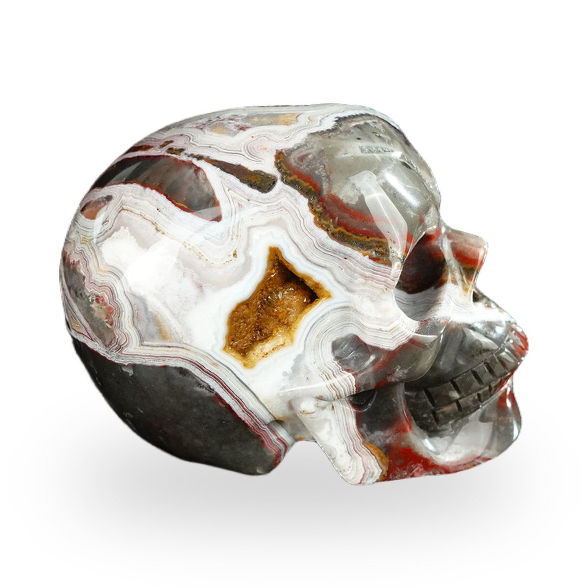 Red Crazy Lace Agate crystal skull 2.2" SKH20RC04 photo 6