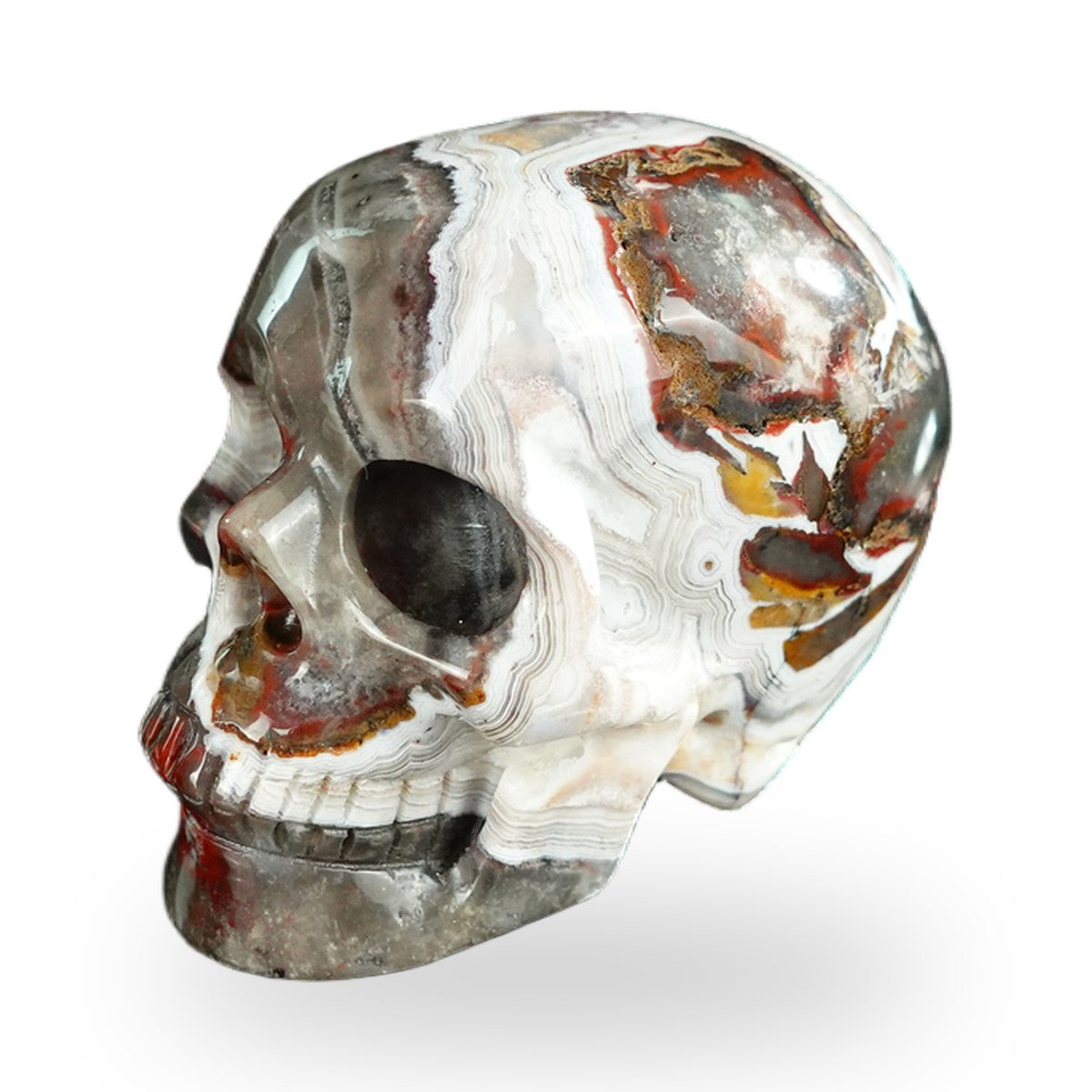 Red Crazy Lace Agate crystal skull 2.2" SKH20RC04 photo 8