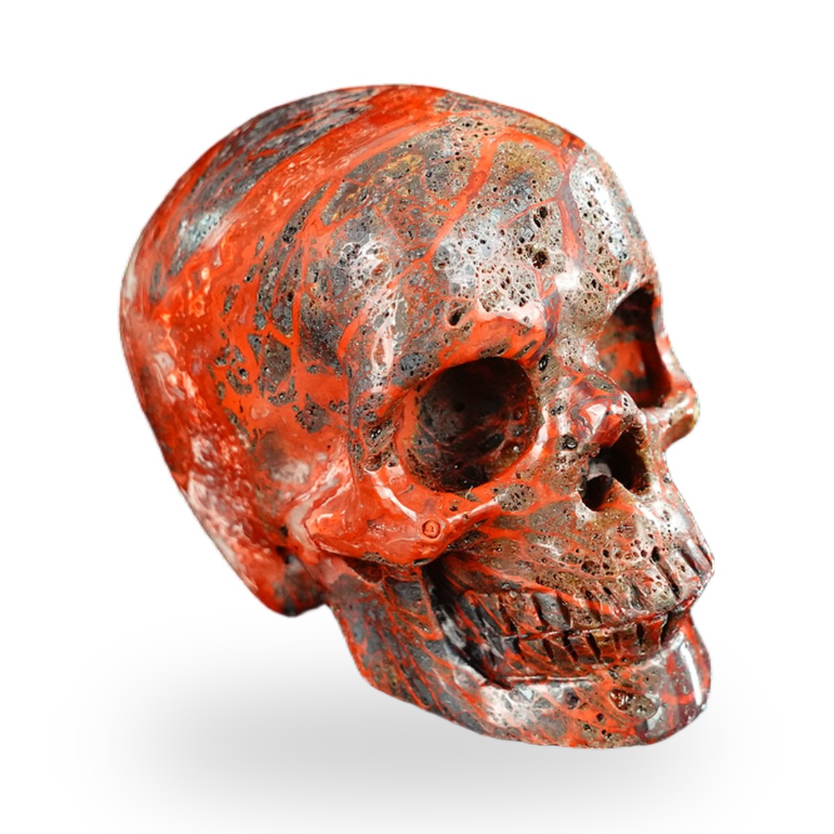 Red Crazy Lace Agate crystal skull 2.2" SKH20RC05 photo 3