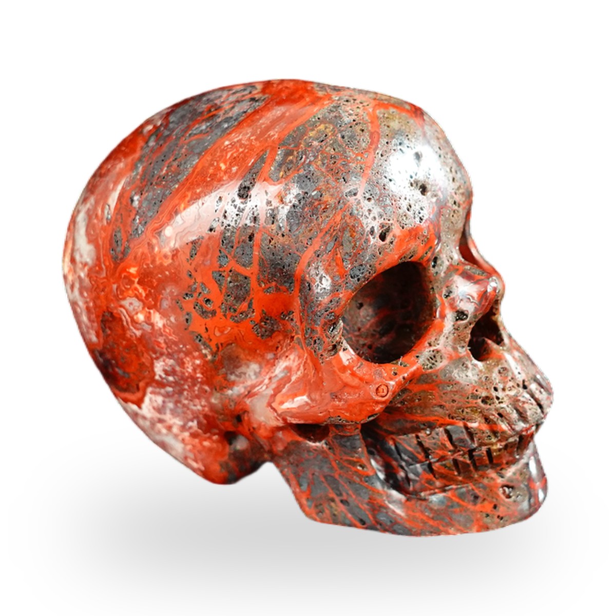 Red Crazy Lace Agate crystal skull 2.2" SKH20RC05 photo 4