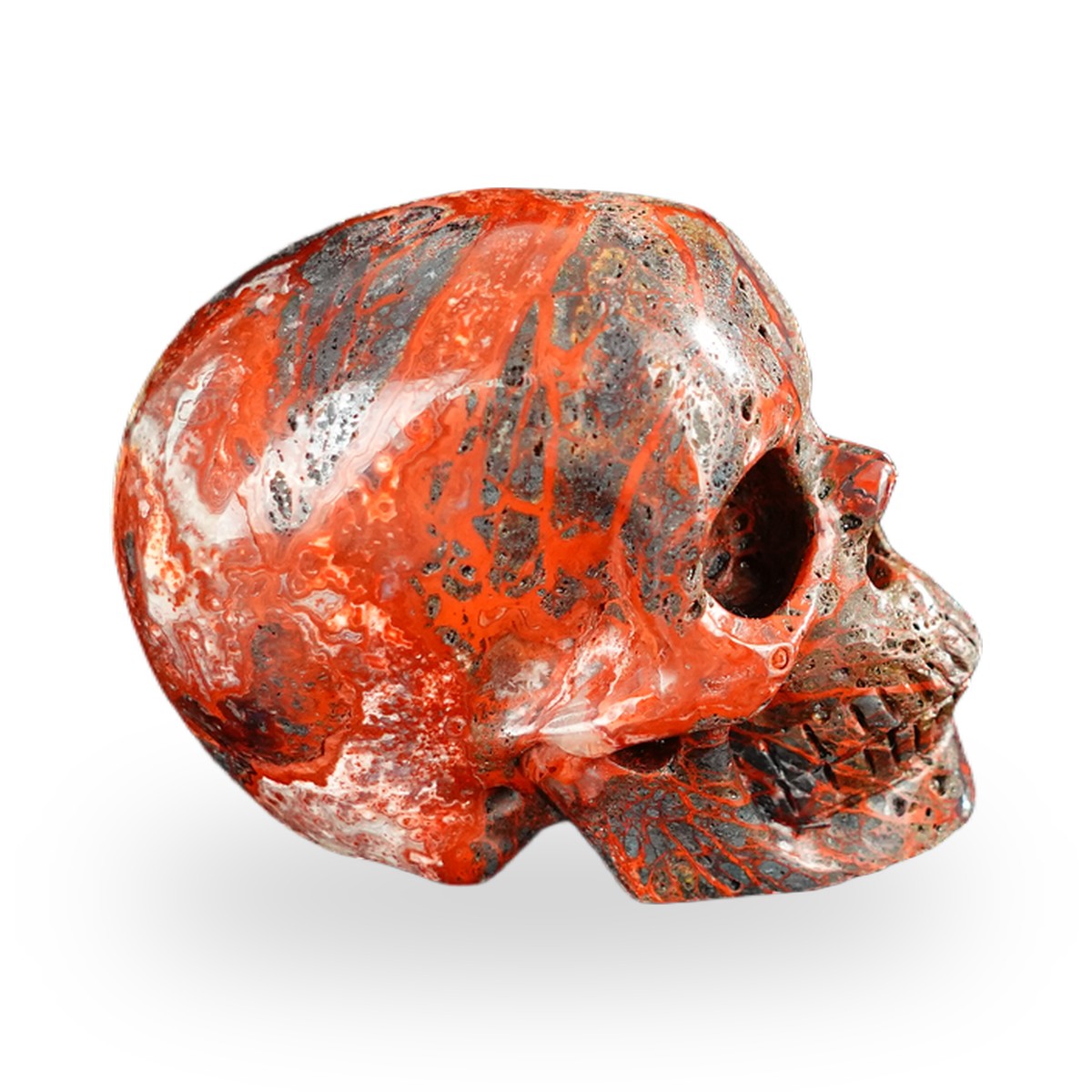 Red Crazy Lace Agate crystal skull 2.2" SKH20RC05 photo 5