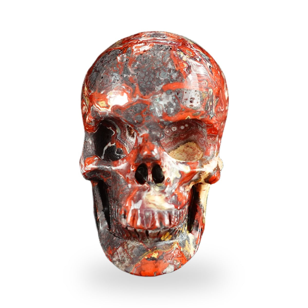 Red Crazy Lace Agate crystal skull 2.2" SKH20RC07 photo 1