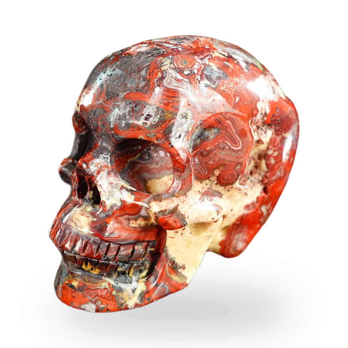 Red Crazy Lace Agate crystal skull 2.2" SKH20RC07 photo 7