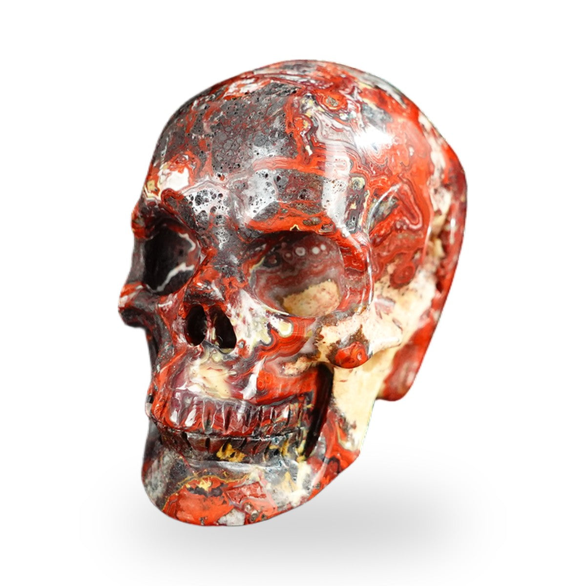 Red Crazy Lace Agate crystal skull 2.2" SKH20RC07 photo 8
