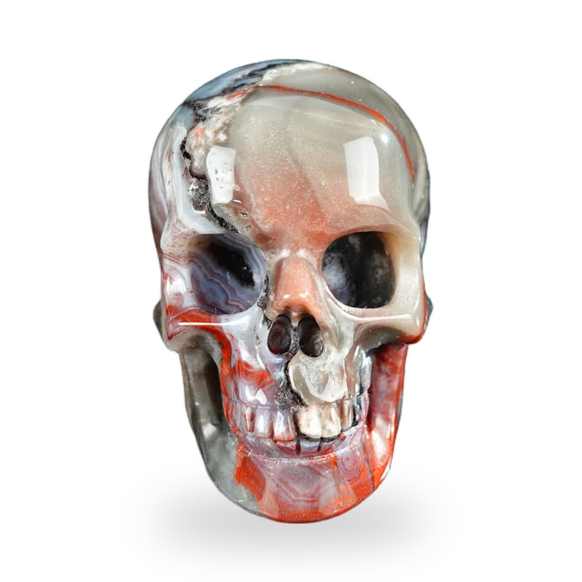 Red Crazy Lace Agate crystal skull 2.2" SKH20RC08 photo 1
