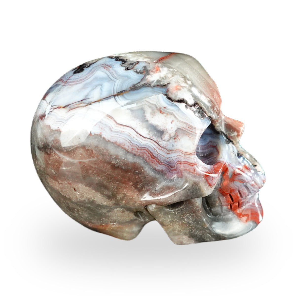 Red Crazy Lace Agate crystal skull 2.2" SKH20RC08 photo 4