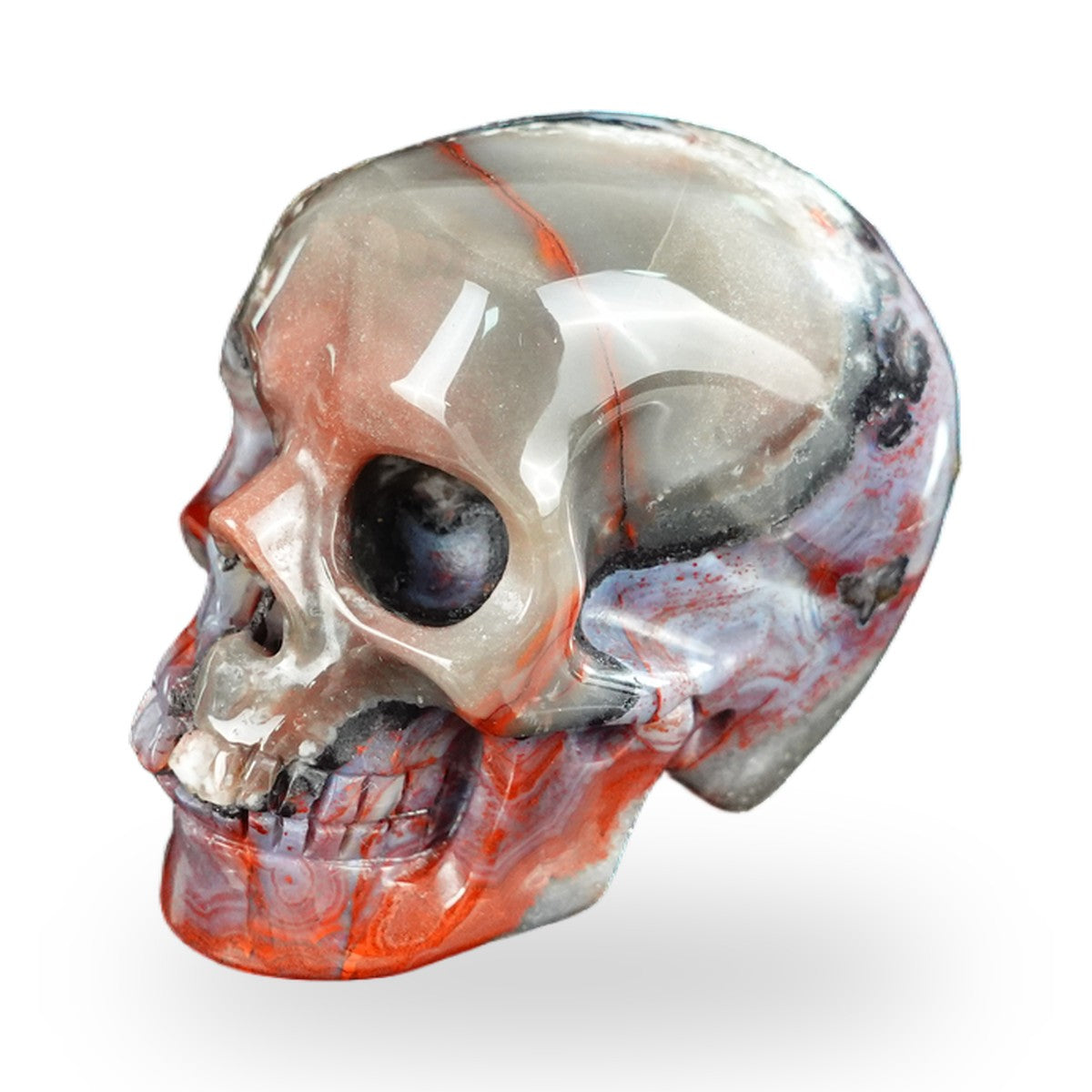 Red Crazy Lace Agate crystal skull 2.2" SKH20RC08 photo 7