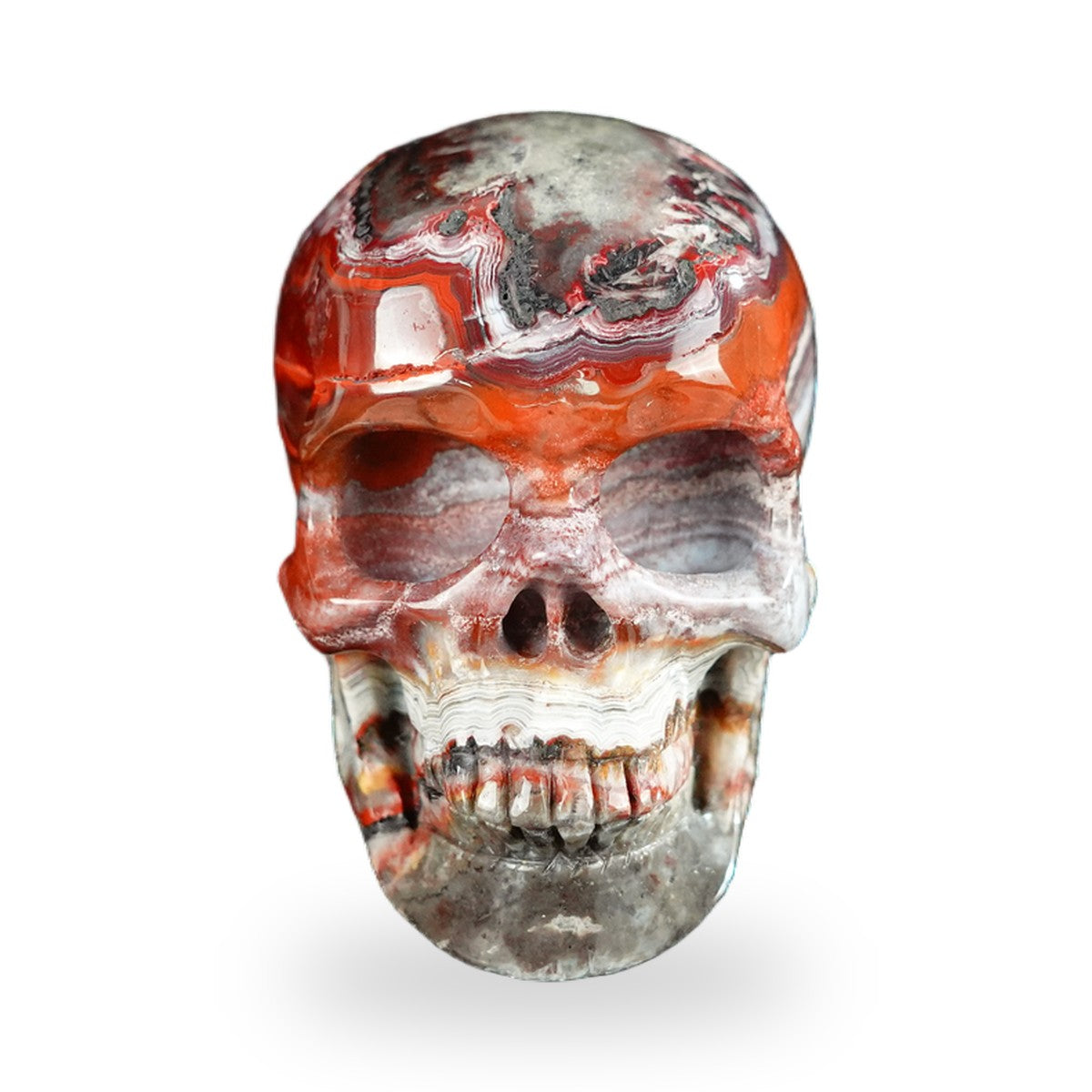 Red Crazy Lace Agate crystal skull 2.2" SKH20RC10 photo 1