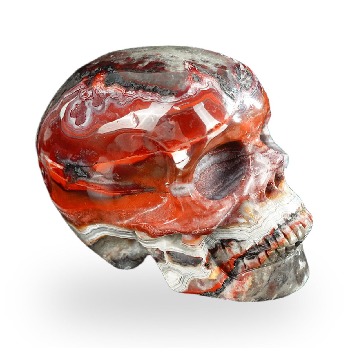 Red Crazy Lace Agate crystal skull 2.2" SKH20RC10 photo 4