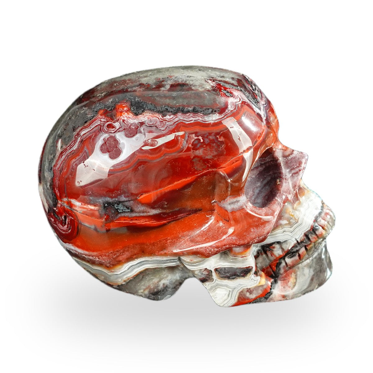 Red Crazy Lace Agate crystal skull 2.2" SKH20RC10 photo 5