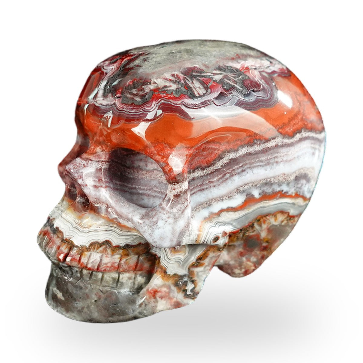 Red Crazy Lace Agate crystal skull 2.2" SKH20RC10 photo 7