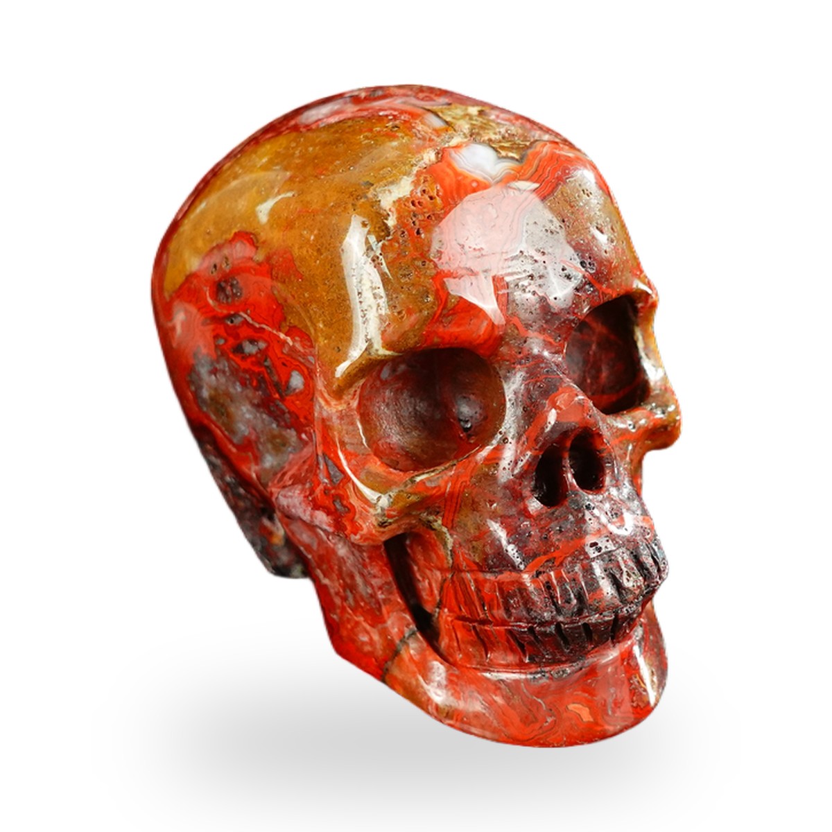 Red Crazy Lace Agate crystal skull 2.2" SKH20RC11 photo 3