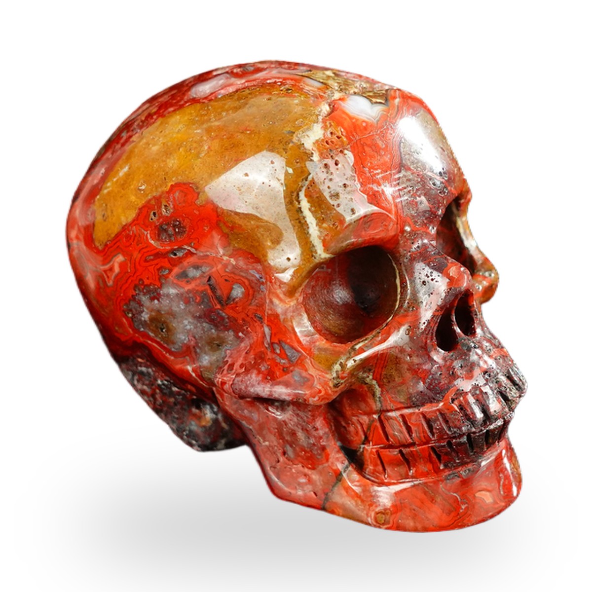Red Crazy Lace Agate crystal skull 2.2" SKH20RC11 photo 4