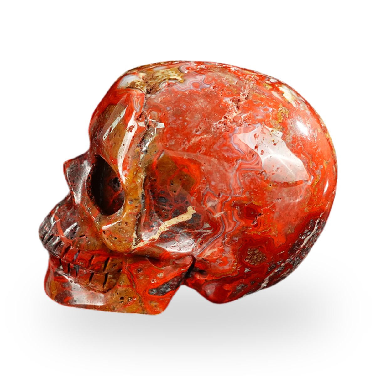 Red Crazy Lace Agate crystal skull 2.2" SKH20RC11 photo 7