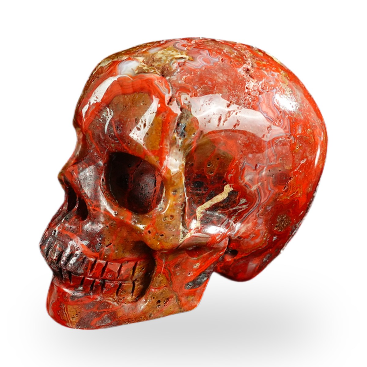 Red Crazy Lace Agate crystal skull 2.2" SKH20RC11 photo 8