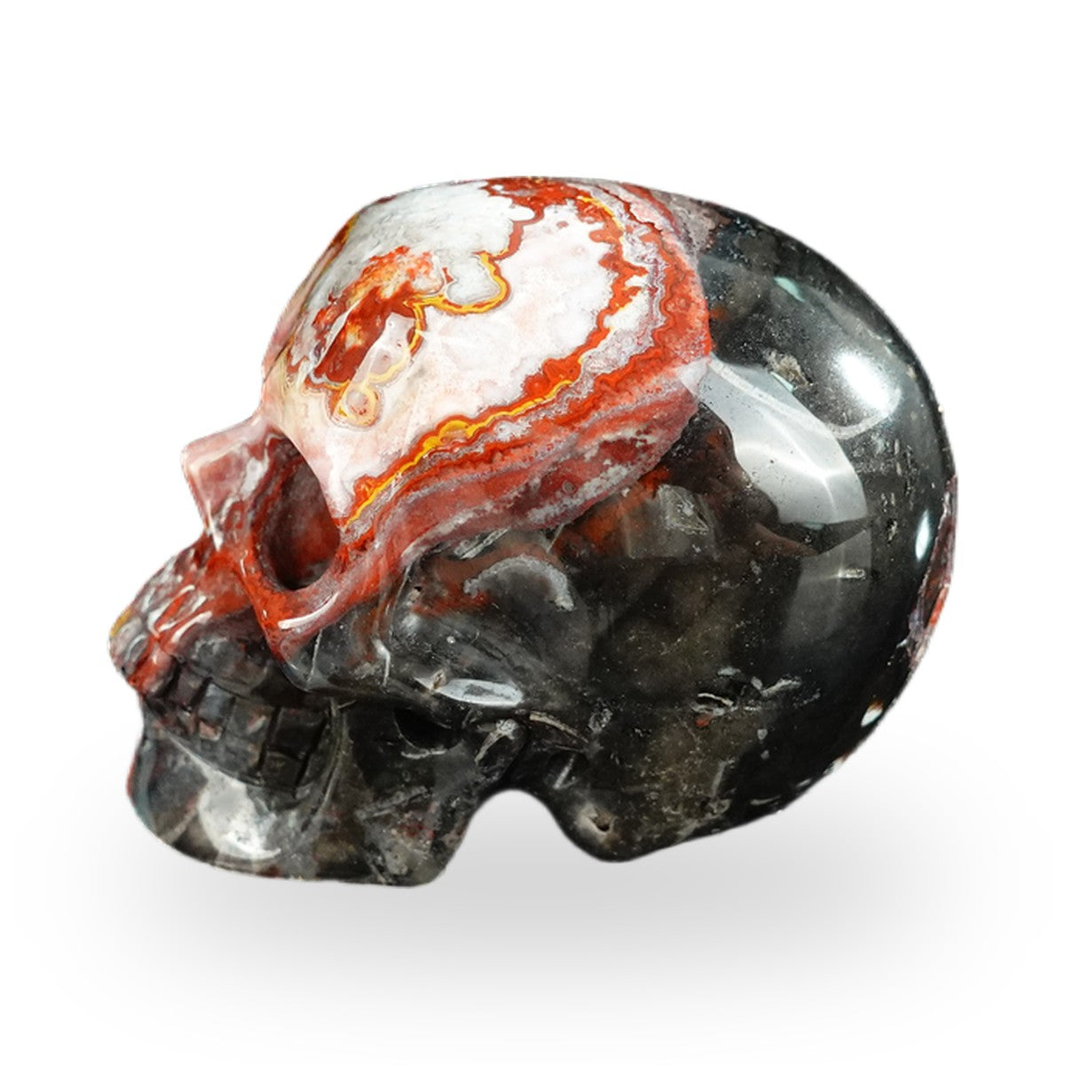 Red Crazy Lace Agate crystal skull 2.2" SKH20RC13 photo 7