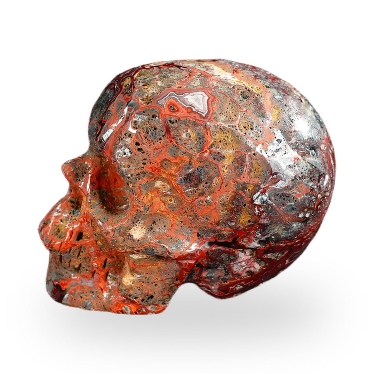 Red Crazy Lace Agate crystal skull 2.2" SKH20RC17 photo 6