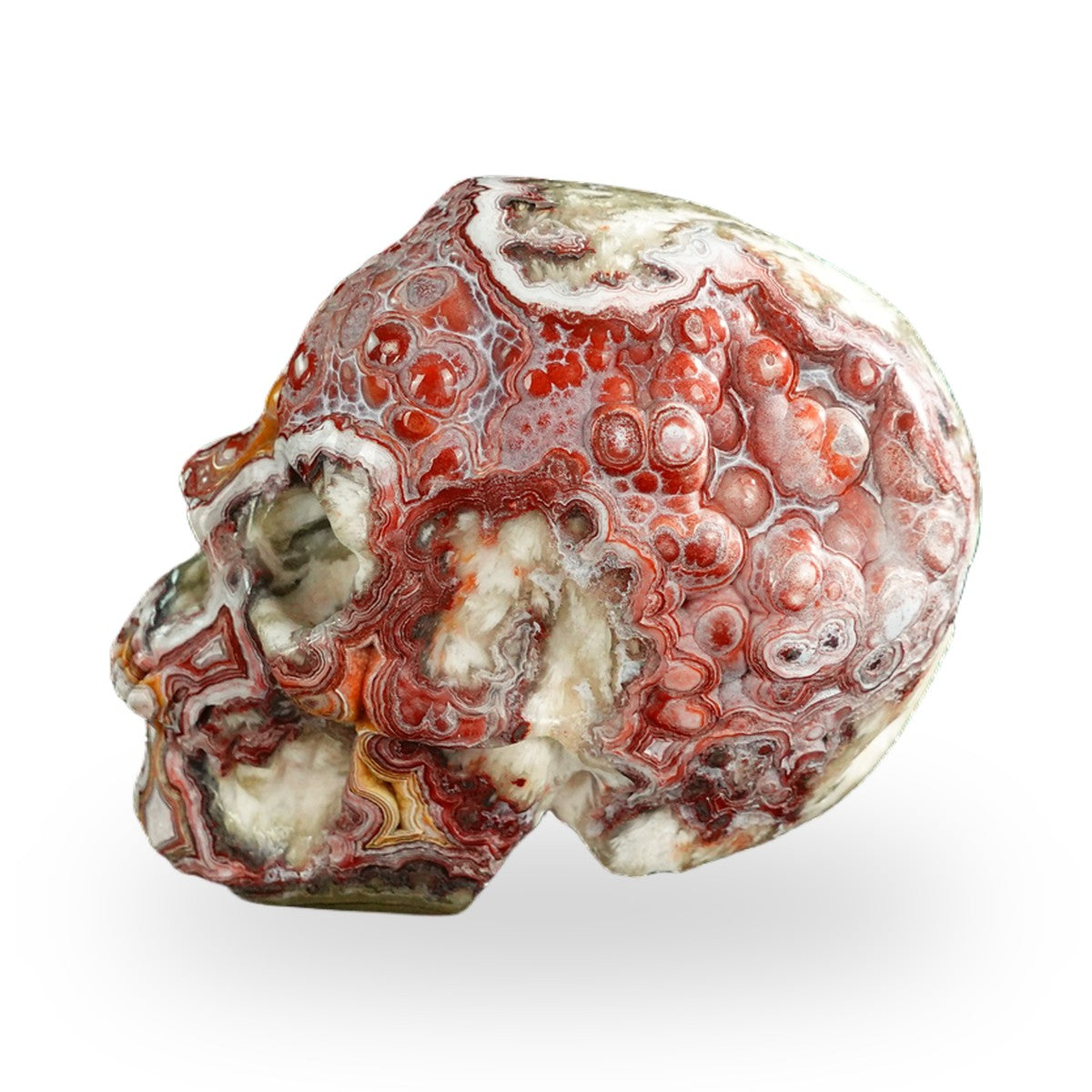 Red Crazy Lace Agate crystal skull 3" SKH30RC01 view 7