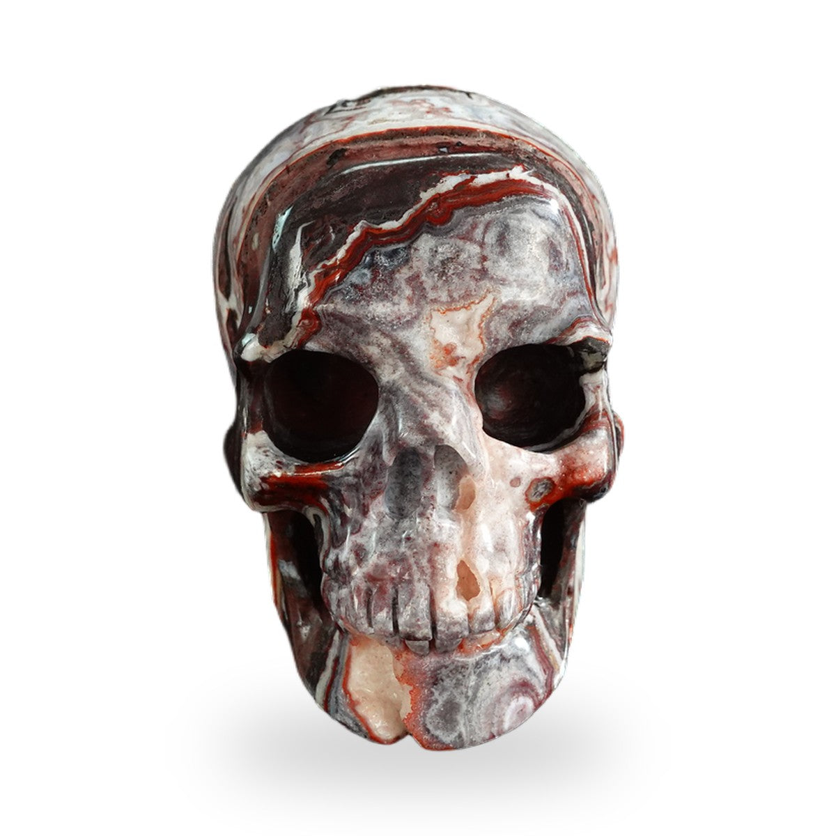 Red Crazy Lace Agate crystal skull 3" SKH30RC04 photo 1