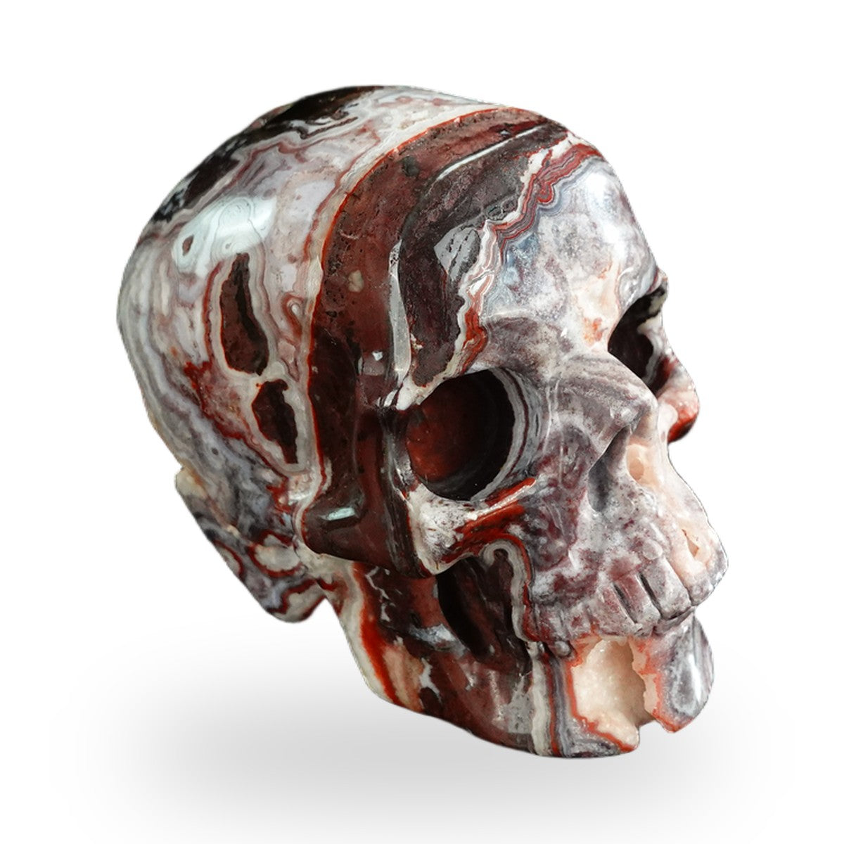 Red Crazy Lace Agate crystal skull 3" SKH30RC04 photo 3