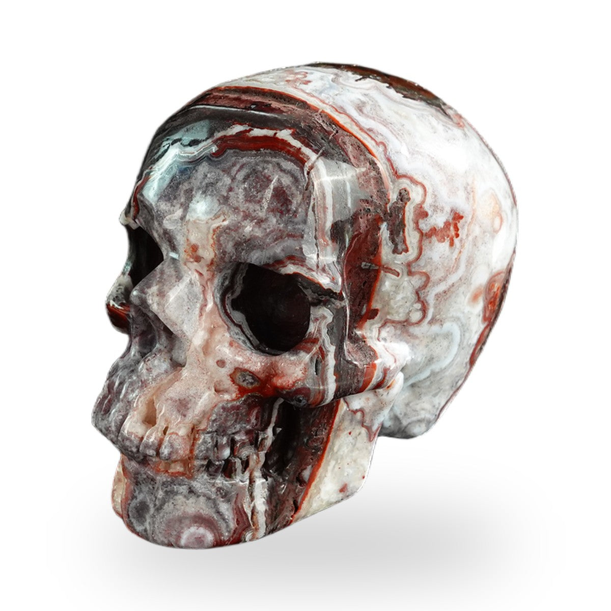 Red Crazy Lace Agate crystal skull 3" SKH30RC04 photo 7
