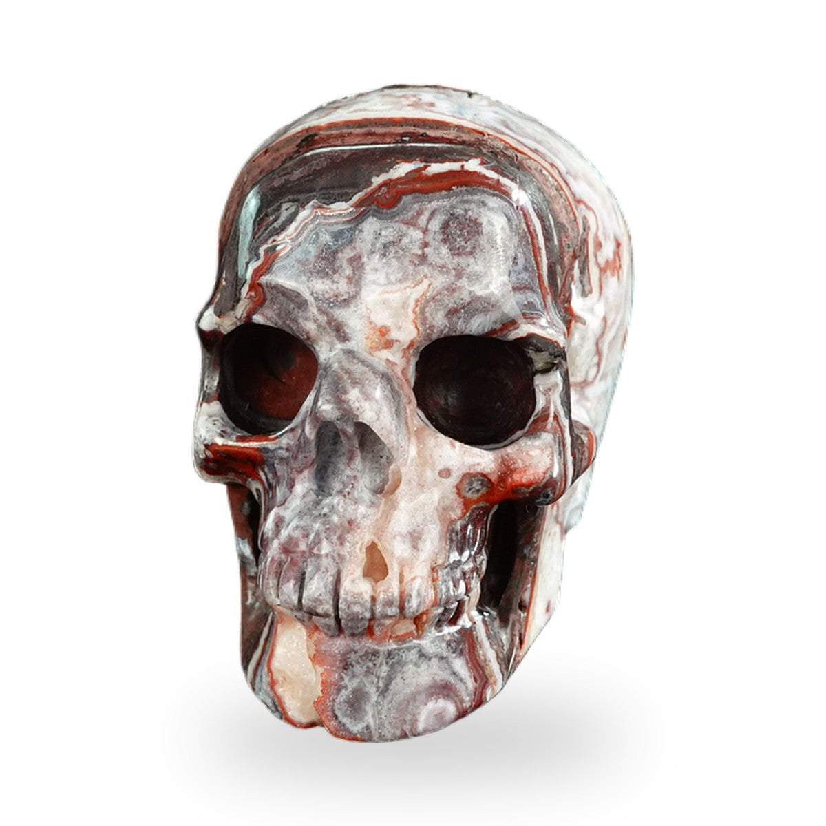 Red Crazy Lace Agate crystal skull 3" SKH30RC04 photo 8