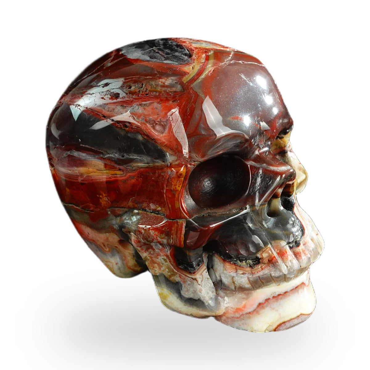 Red Crazy Lace Agate crystal skull 3" SKH30RC08 photo 3