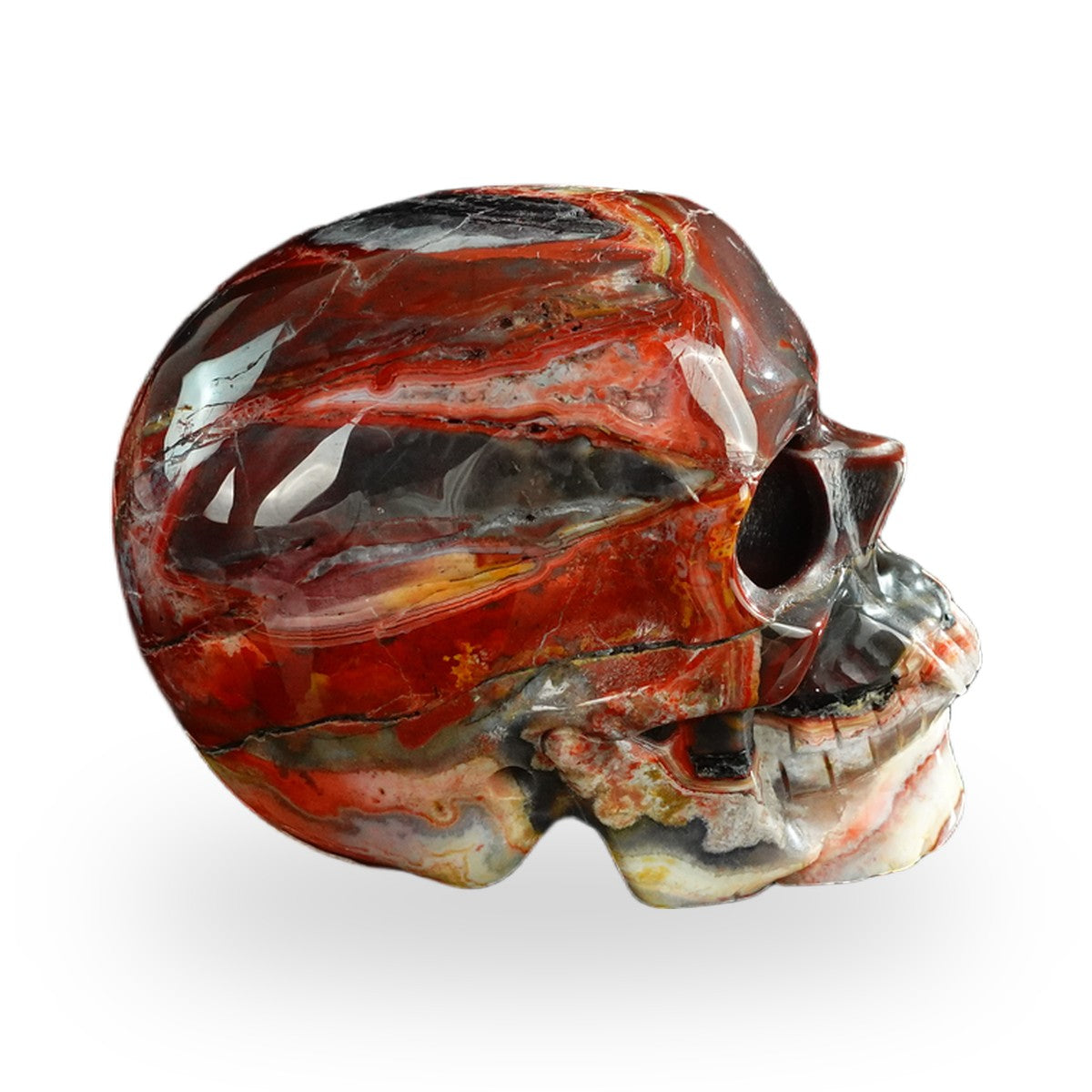 Red Crazy Lace Agate crystal skull 3" SKH30RC08 photo 4