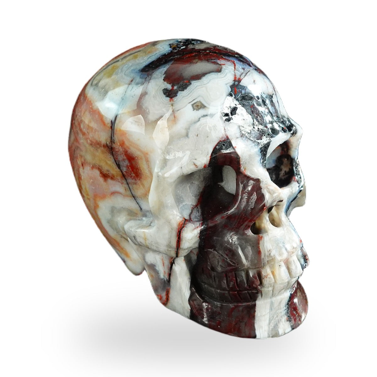 Red Crazy Lace Agate crystal skull 3" SKH30RC09 photo 3