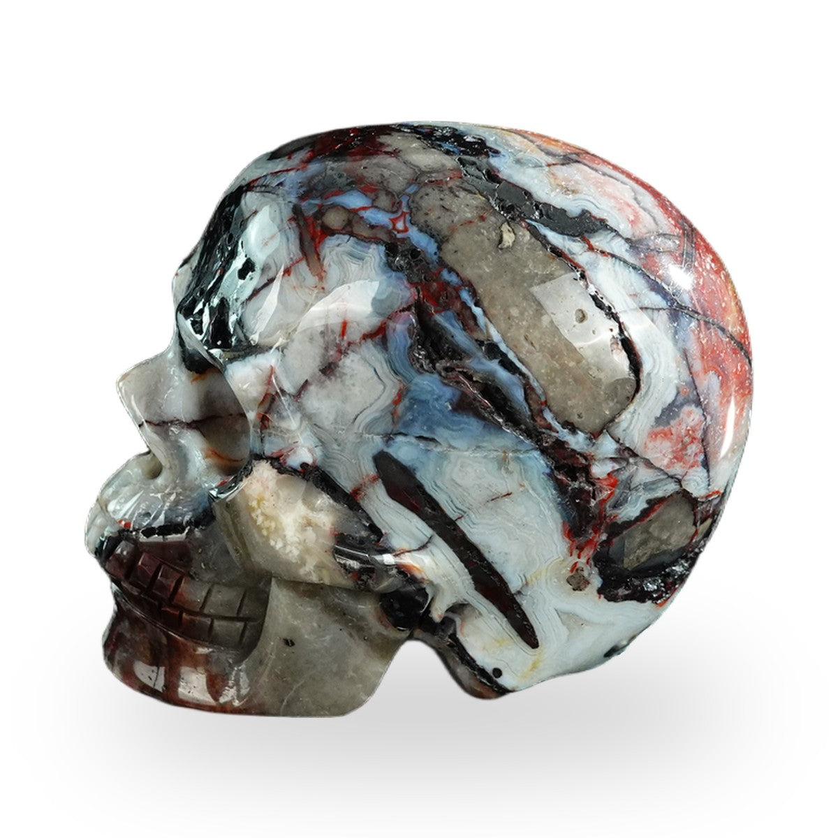 Red Crazy Lace Agate crystal skull 3" SKH30RC09 photo 6
