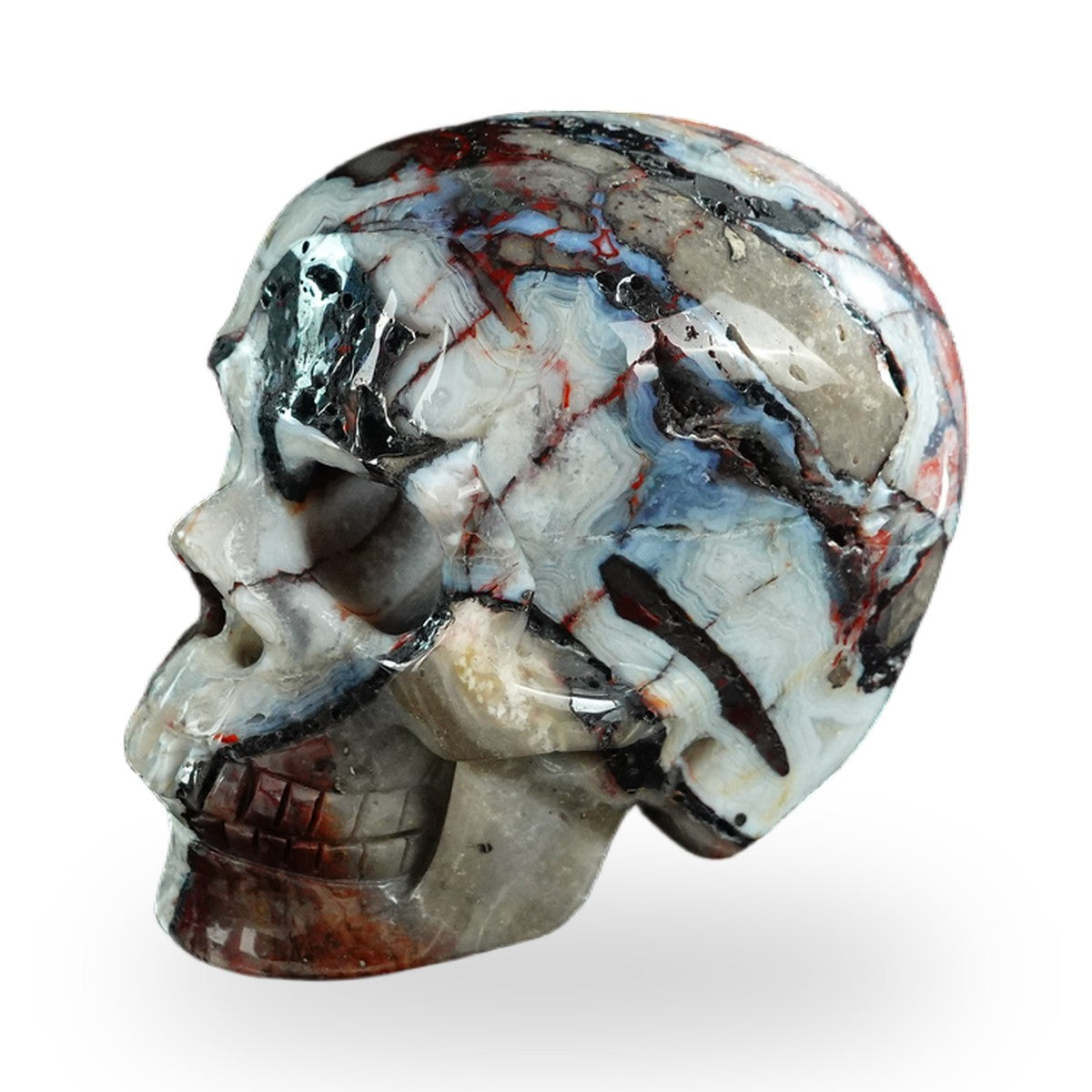 Red Crazy Lace Agate crystal skull 3" SKH30RC09 photo 7