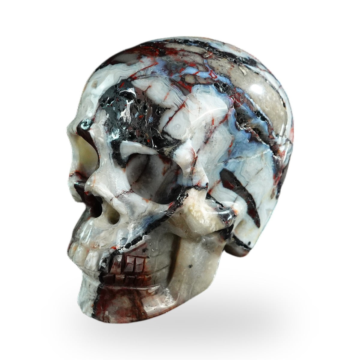 Red Crazy Lace Agate crystal skull 3" SKH30RC09 photo 8