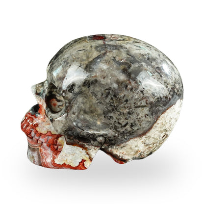 Red Crazy Lace Agate crystal skull 4.5" SKH45RC01 view 5